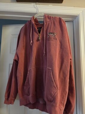 Virginia Men's Faded Style Red Pullover Hoodie Sweatshirt Northern Neck Virginia